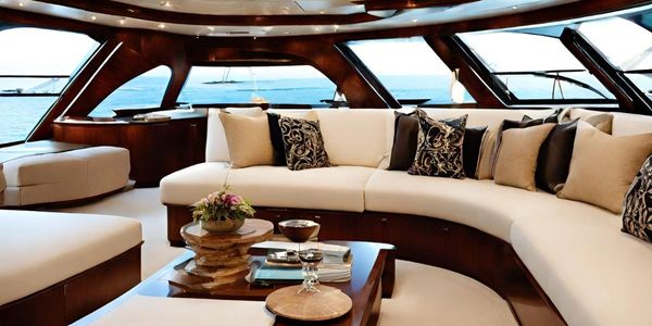 Luxury yacht interiors highlighting premium upholstery work