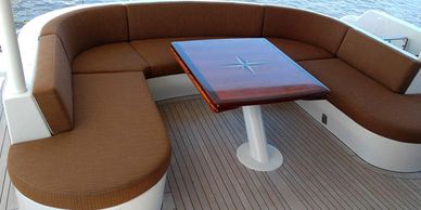 Luxury yacht upholstery service by XTL Marine