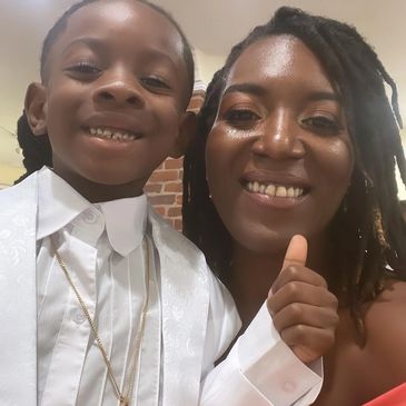 Conscious parenting coach Latoya Nichole and her youngest child “The entertainer”