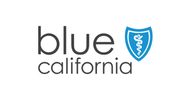 Blue California logo with a medical shield symbol.