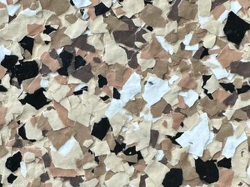 Close-up of textured terrazzo flooring with mixed colors.