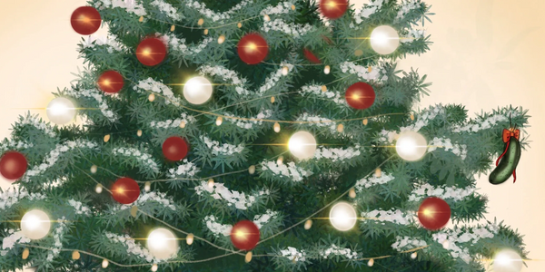 christmas pickle book illustration, children's book