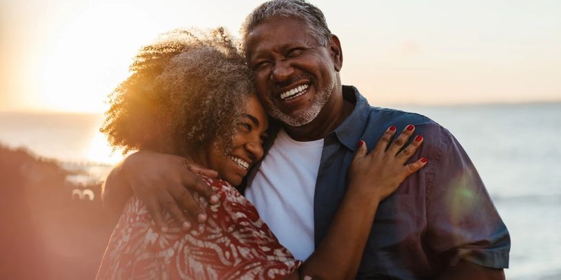 Two people sitting together
