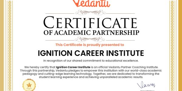 Certificate of Academic Partnership awarded to Ignition Career Institute.