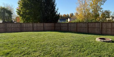Factory stained privacy fence in McCordsville, IN