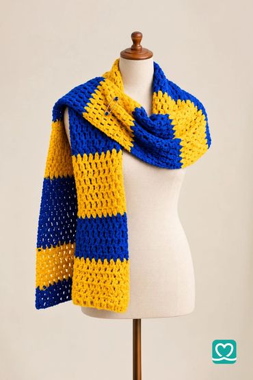 Cobalt Sunburst 🌞 Shawl 
Bold cobalt meets warm golden yellow in a beautifully handcrafted crochet 