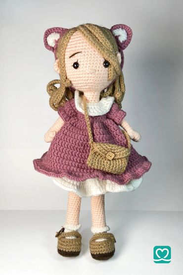 Mia Doll 
A 16-inch handmade amigurumi doll crafted with acrylic yarn and soft polyester stuffing.