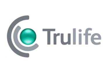 Logo of Trulife with a teal sphere and gray arcs.