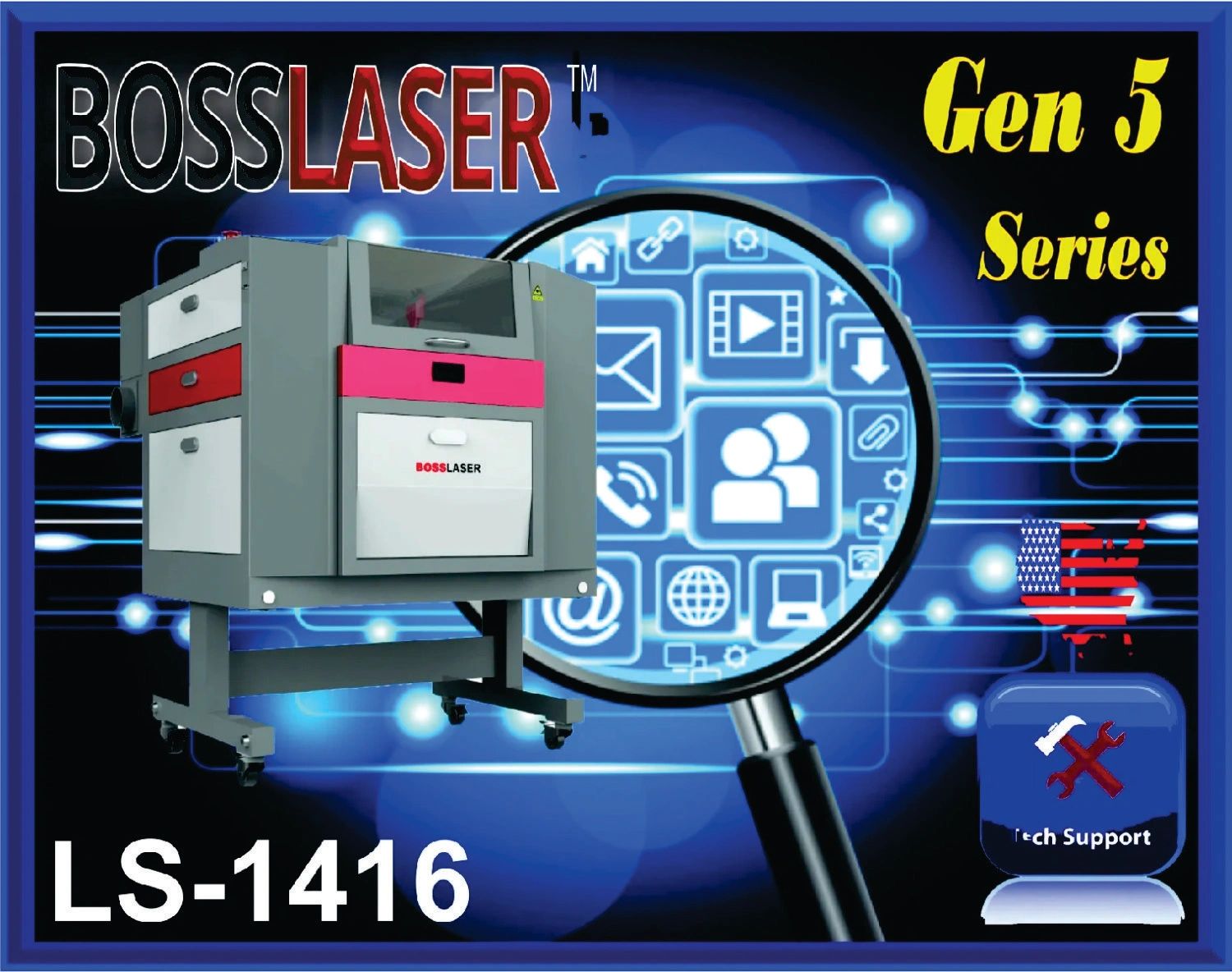 LS-1420 Co2 Laser Cutter and Engraver - Boss Laser