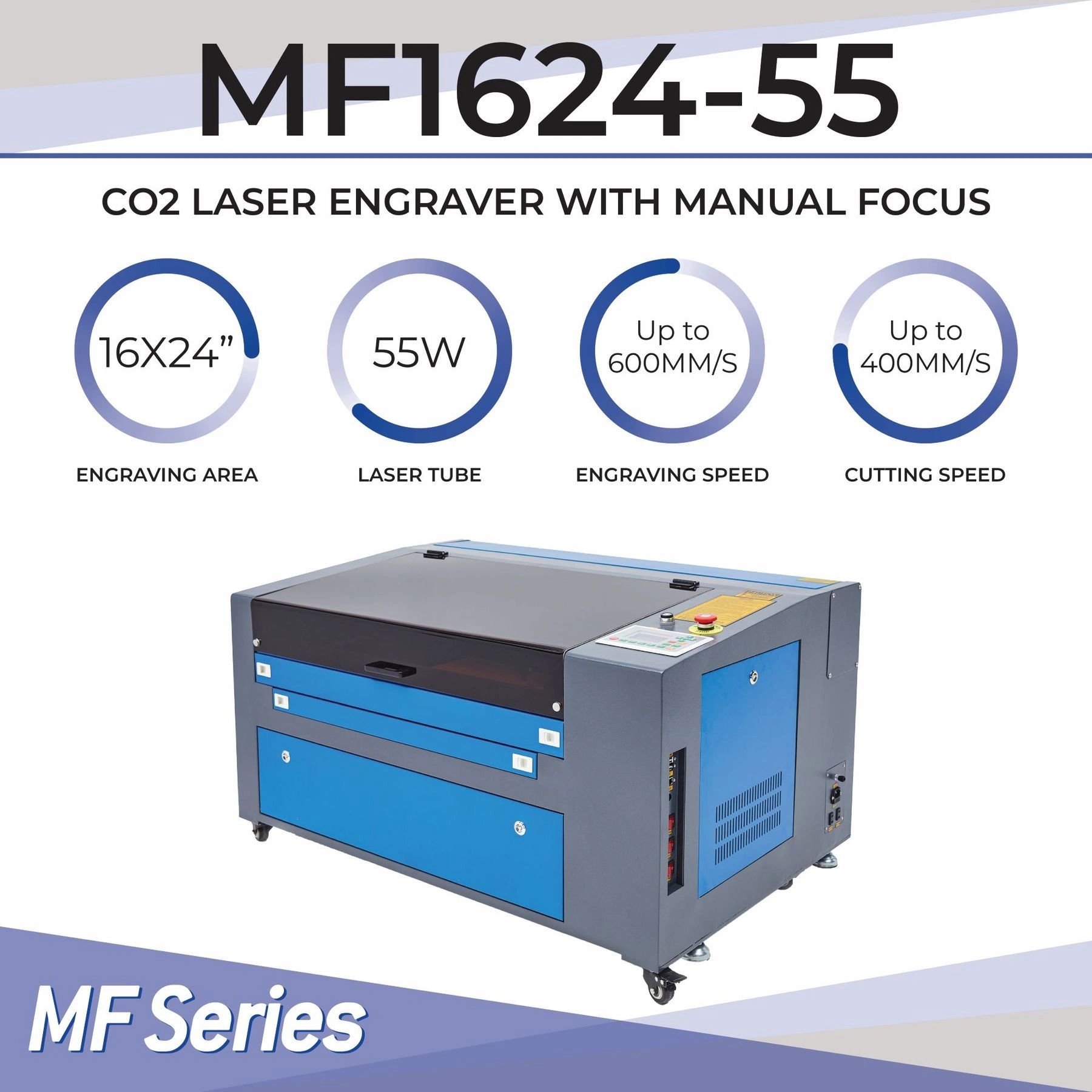 MF2028-80 - 80W CO2 Laser Engraver Cutting Machine with 20 x 28 Working  Area