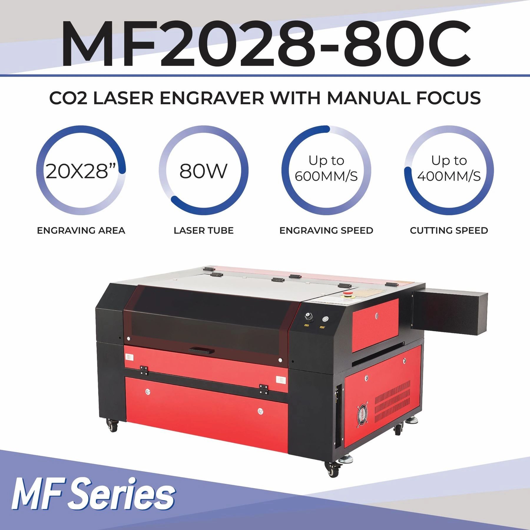 OMTech Co2 Laser Engraver Cutter 100W 28x20 Ruida Engraving Cutting  Marking Machine 