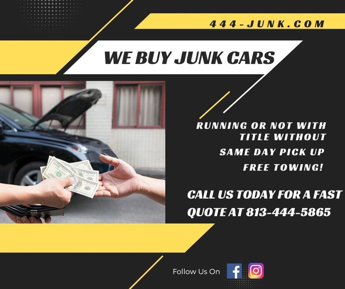 cash exchanging hands for a junk car with the hood open