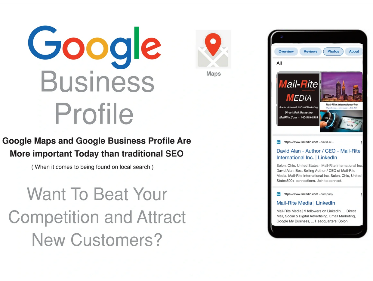  google business profile in large letters. says google maps and google business profile are more imp
