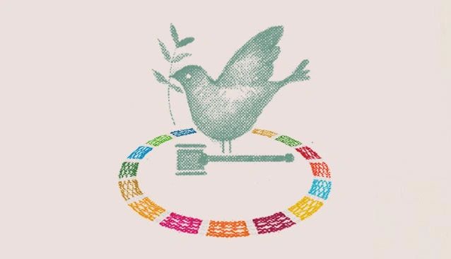 Green Peace Dove on Sustainable Development Goals Wheel