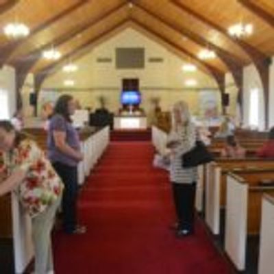 View of sanctuary from the front door to the alter