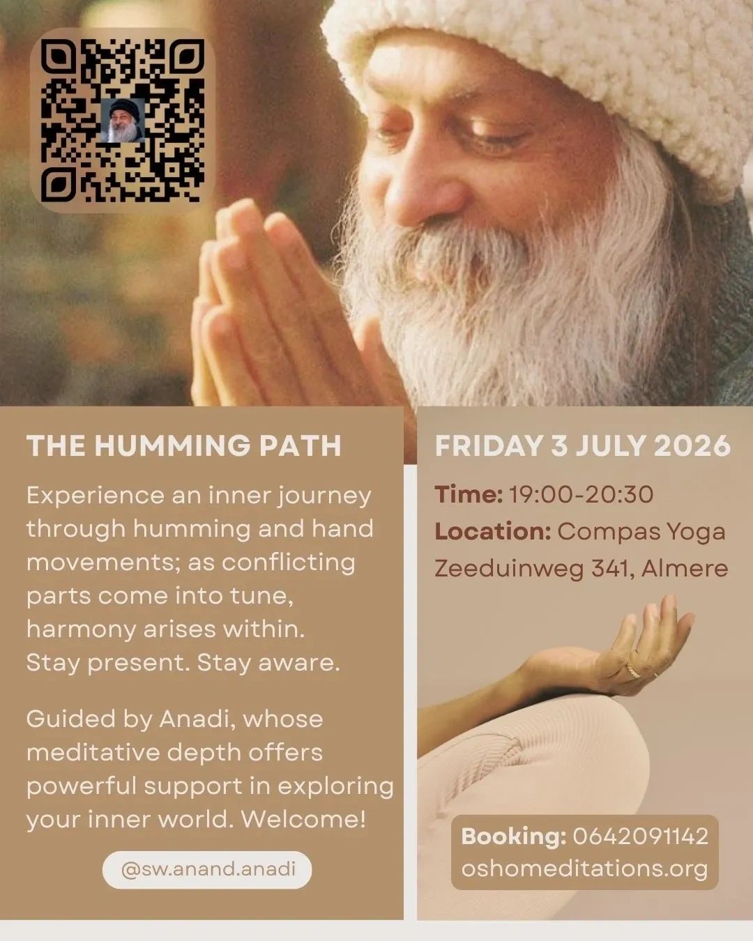 Meditatie-evenement 'The Humming Path' op 3 juli 2026 in Almere.