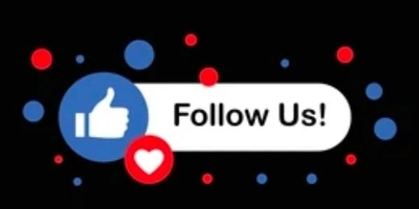 Follow us banner w thumbs up and like