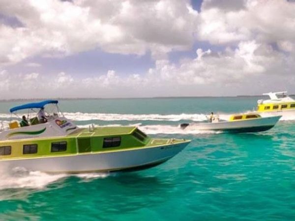 San Pedro Belize Express Caribbean Sea ocean ferry water taxi Ambergris Caye scuba diving snorkeling