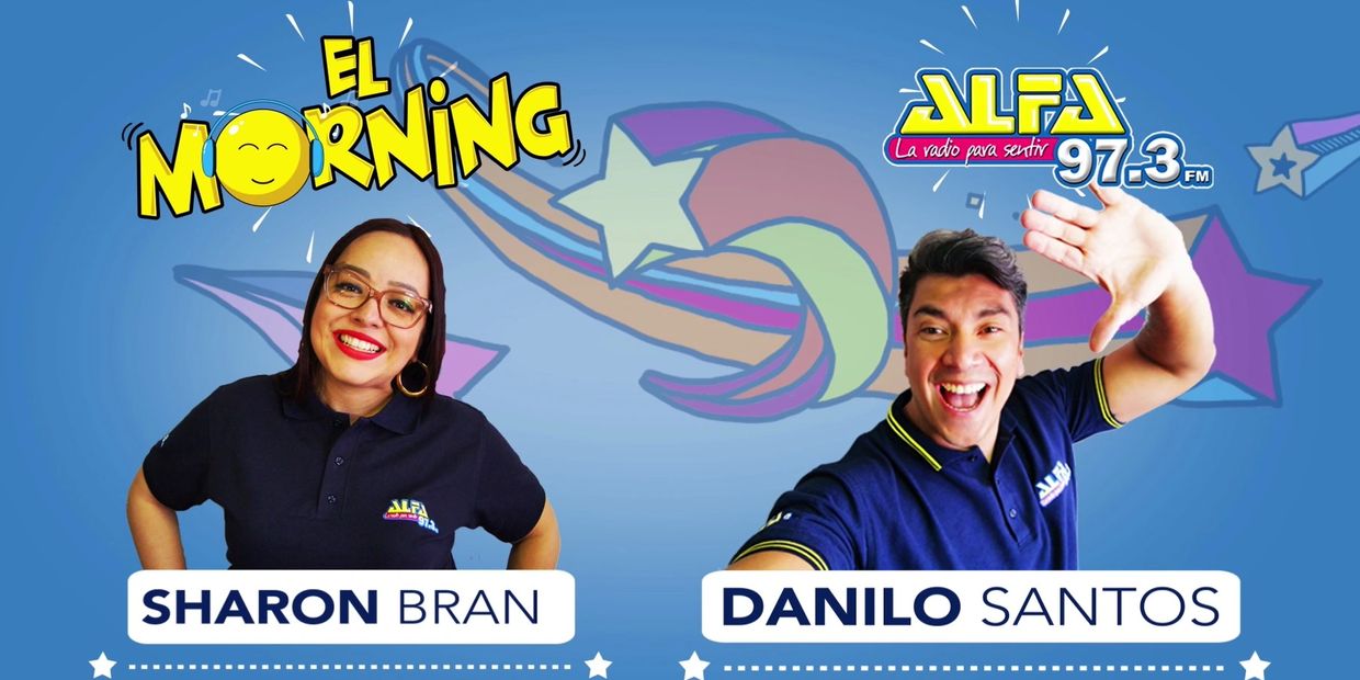 Sharon Bran y Danilo Santos presentan programa de radio en Alfa 97.3 FM.