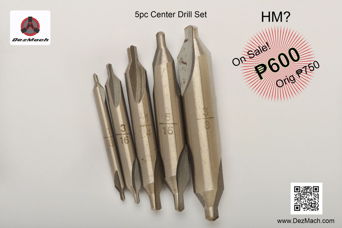 Center Drill Set 5pc Imperial No. 5PCCDBD