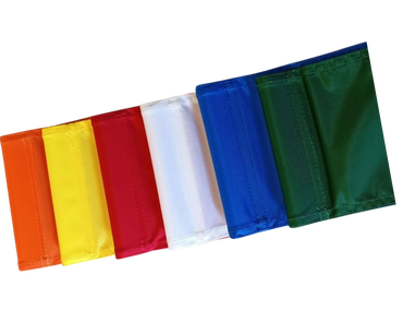 A selection of 6 colors of 8x6" flags with tubes for Park Golf.