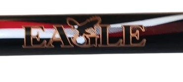 Black and red golf club shaft with "EAGLE" logo and golf ball graphic.