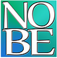 Logo with the letters N, O, B, E in white on a blue-green gradient background.