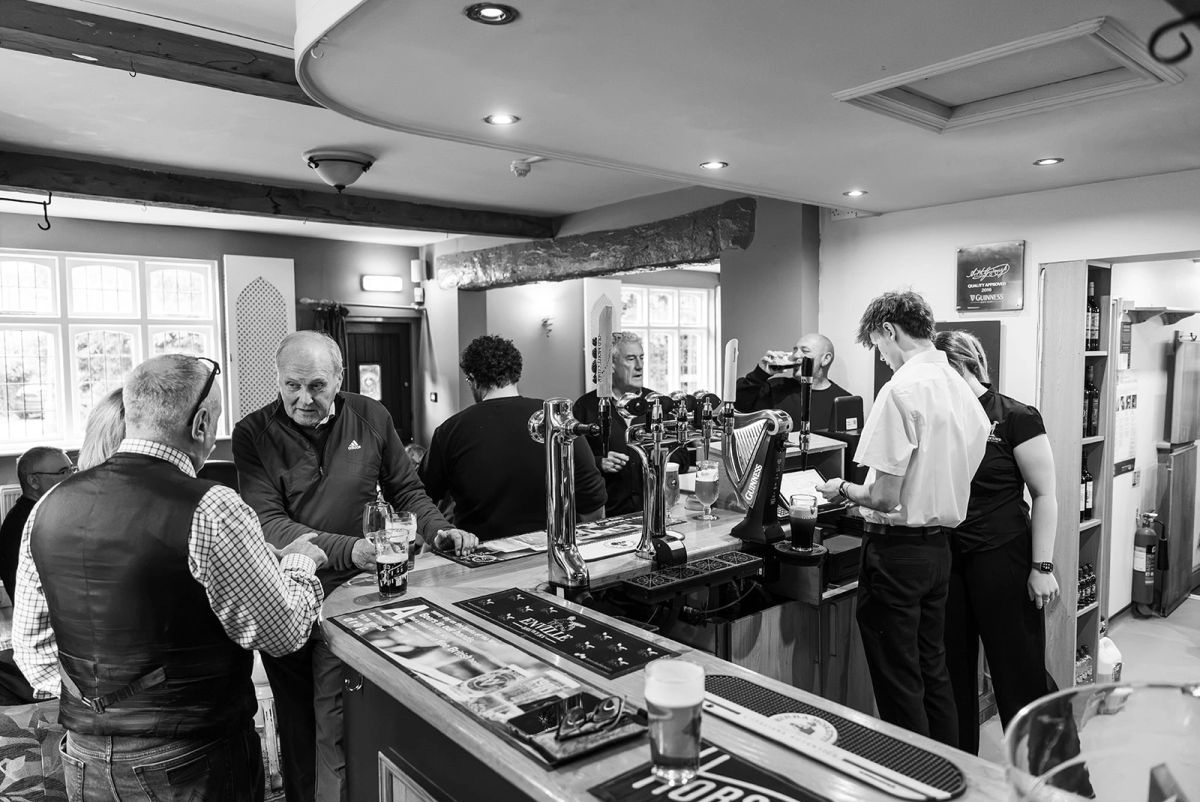 The bar at The Greyhound