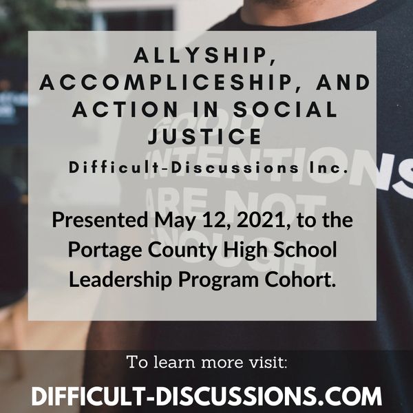 Poster for Allyship, Accompliceship, and Action in Social Justice Workshop presented to PCHSLP