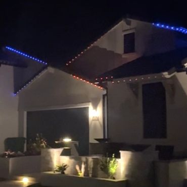Permanent trim lighting on a house