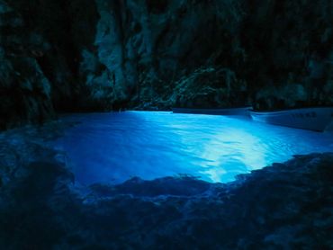 The blue cave, a hidden jewel on the coast.