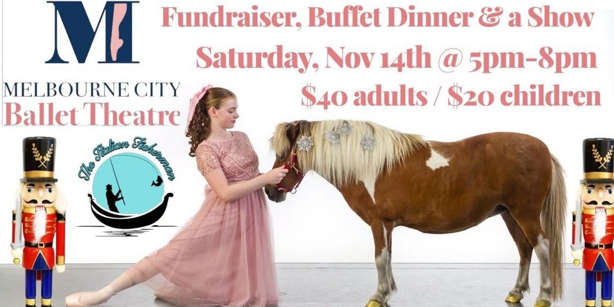 Fundraiser event by Melbourne City Ballet Theatre with buffet and show.