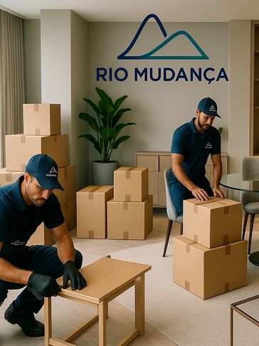 E.qupe da Rio Mudança executando serviço de embagem, desmontagem e transporte.