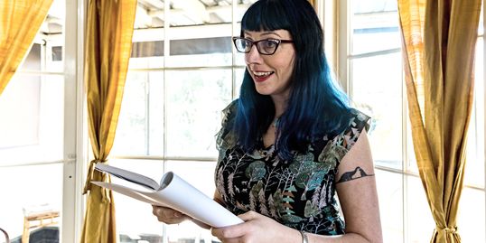 Danielle Vincent at a bookstore