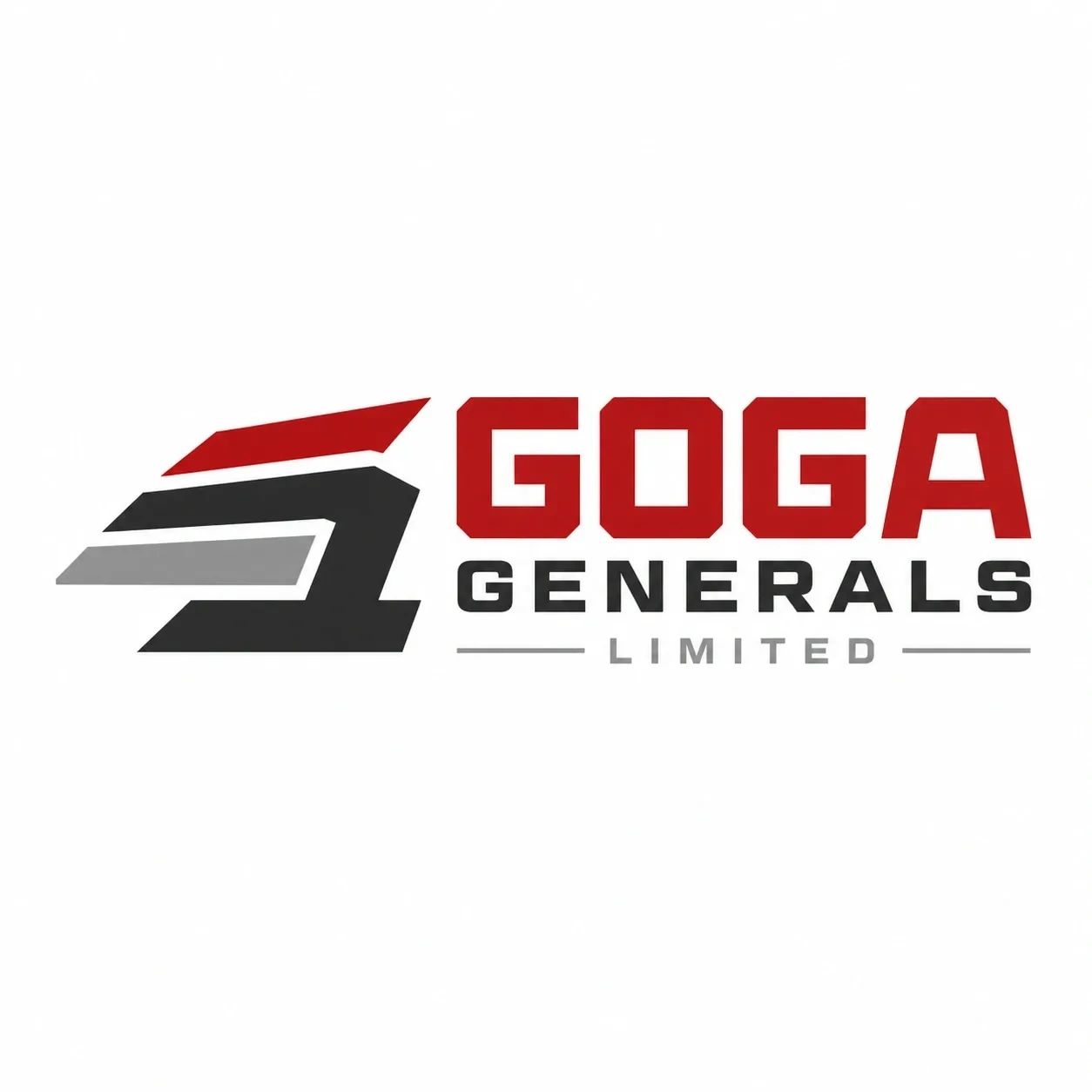 Logo of GOGA Generals Limited featuring bold red and black elements.