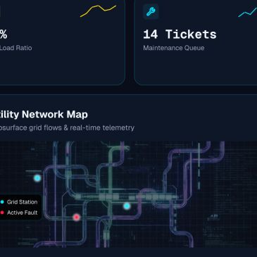 Utility Network Map showing grid stations and active faults.