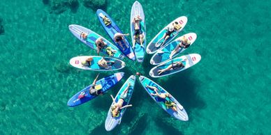 Paddle board trip, Rhodes Greece, blue water