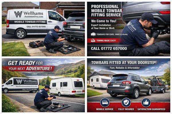 Advertising mobile towbar fitting 
