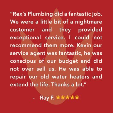 Rex’s Plumbing did a fantastic job. He was able to repair our old water heaters and extend the life.