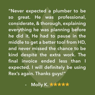Never expected a plumber to be so great. Professional, considerate, & thorough.