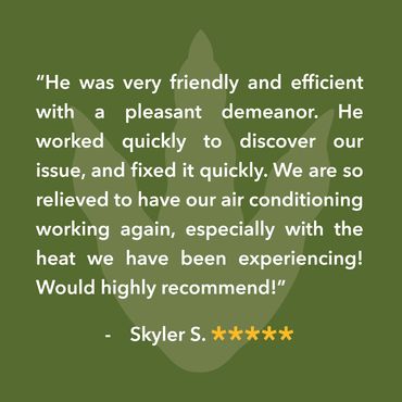 We are so relieved to have our air conditioning working again, especially with the heat.