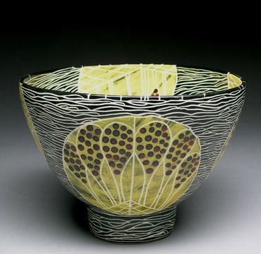 Yellow Sgraffito Bowl