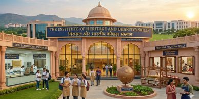 Students engaged in activities at the Institute of Heritage and Bhartiya Skills.