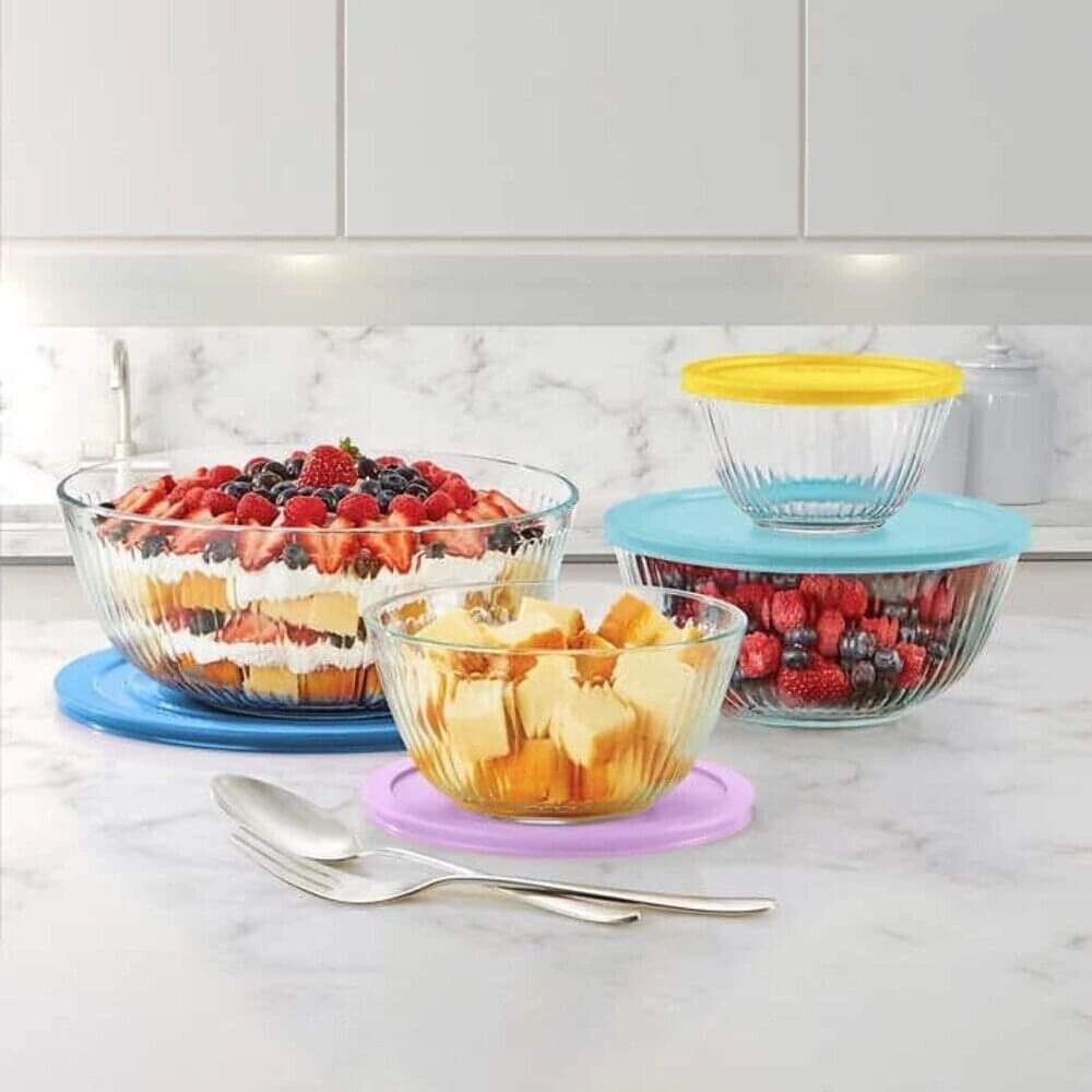 Pyrex Glass Mixing Bowls with Lids (8Piece Set)
