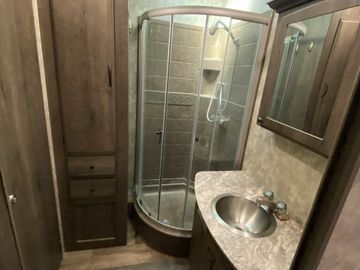 Bathroom with a door into the master and living area. Perfect for Lake Havasu or the Parker Strip