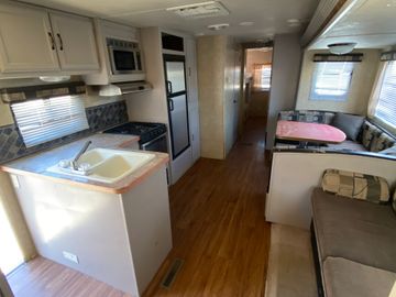 Interior Kitchen. Make gourmet meals while camping in Lake Havasu and the World famous Parker Strip