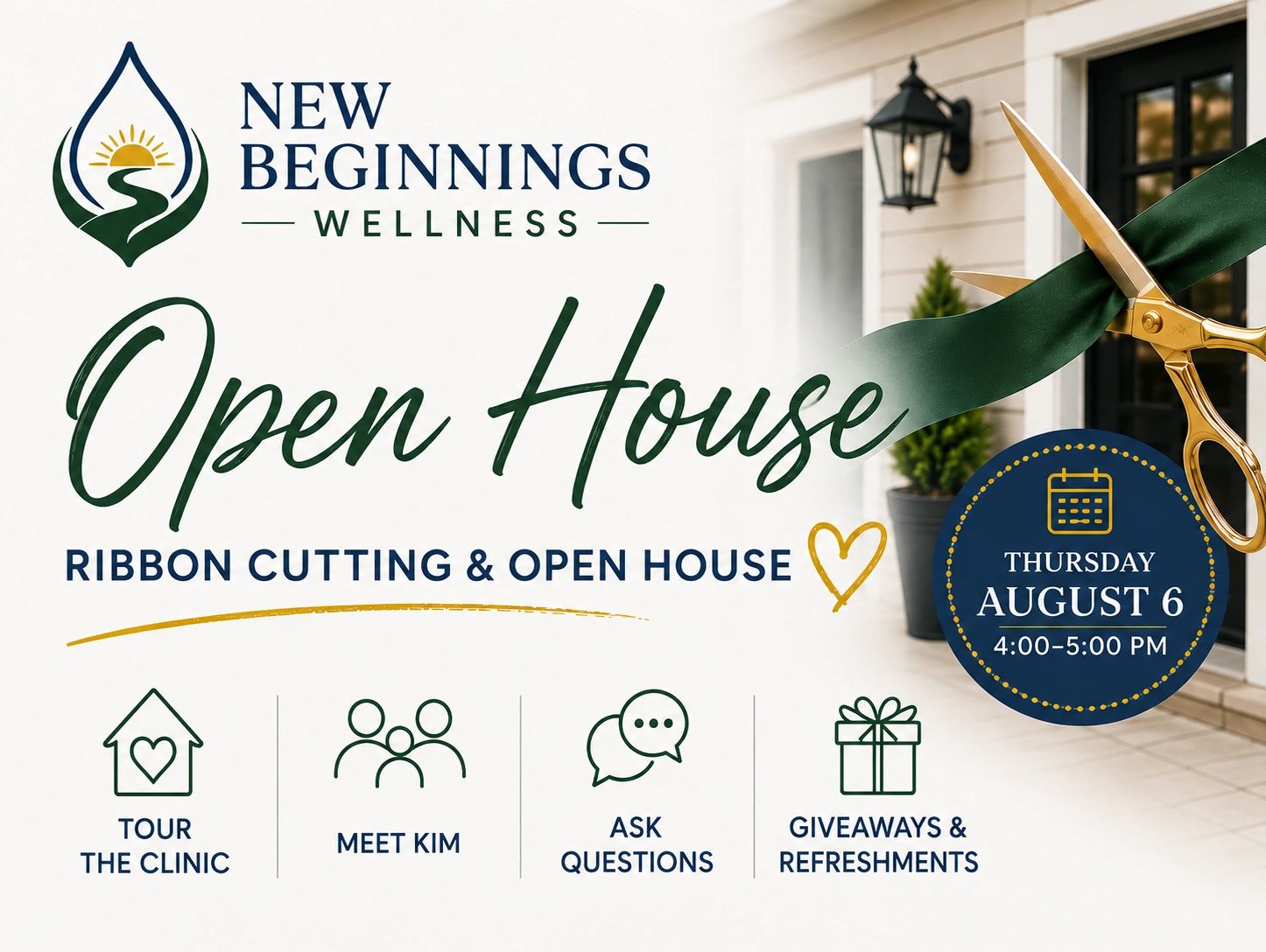 Open House ribbon cutting event at New Beginnings Wellness.