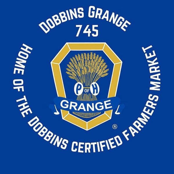 Logo of Dobbins Grange 745 with wheat and farming theme.