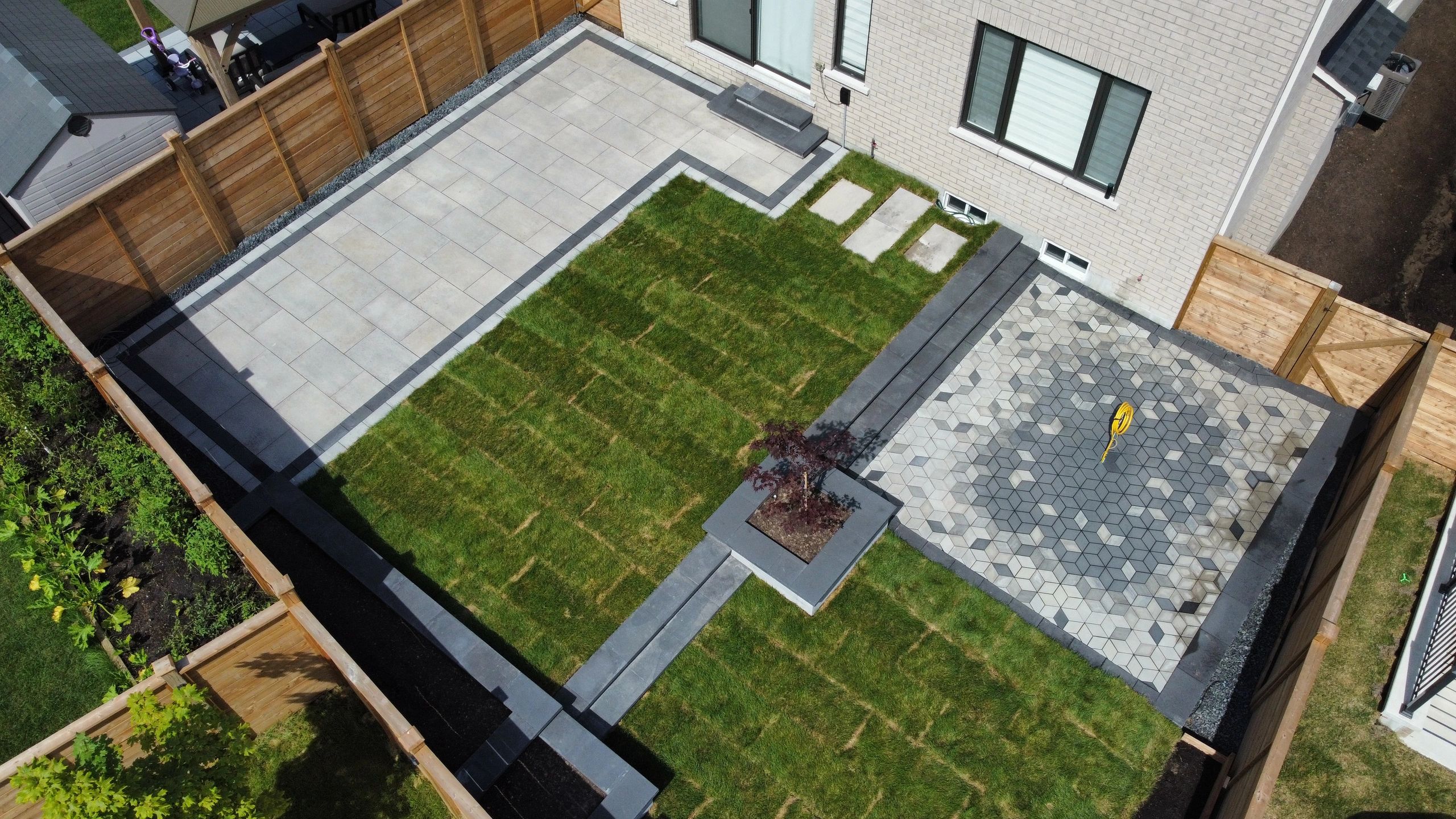 Aerial view of a completed project