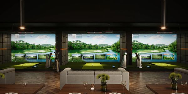 Indoor golf simulators, Full Swing Golf, Golf, Mini Golf, Driving Range, Beer lounge, Vacaville GolfC